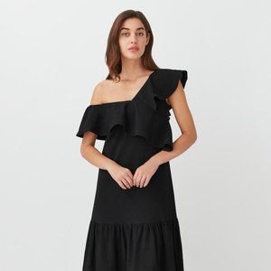 Cuyana Maxi Flounce Dress Cotton Size Small NWOT